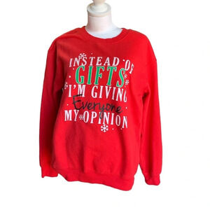 WOUND Up Funny Christmas Red Sweater size medium